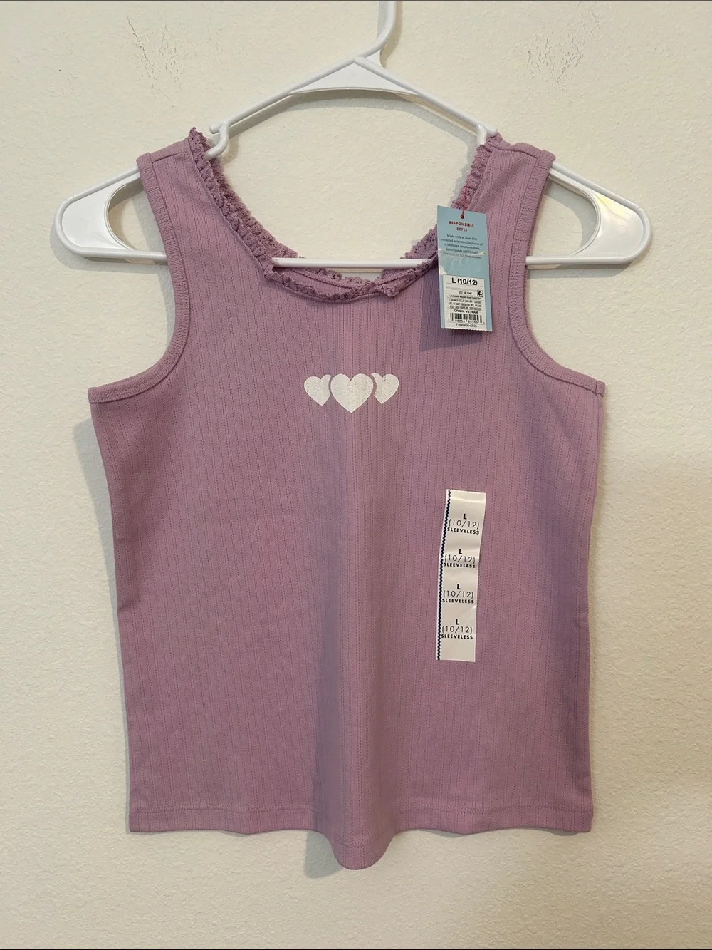 Cat & Jack Lavender Tank Top and Blue Ribbed Leggings Pajama Set